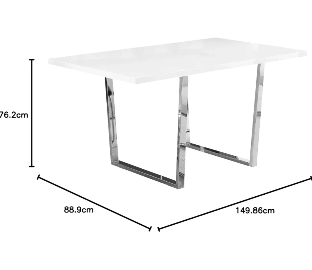 White Dining Table with Chrome Base image indicator(2)