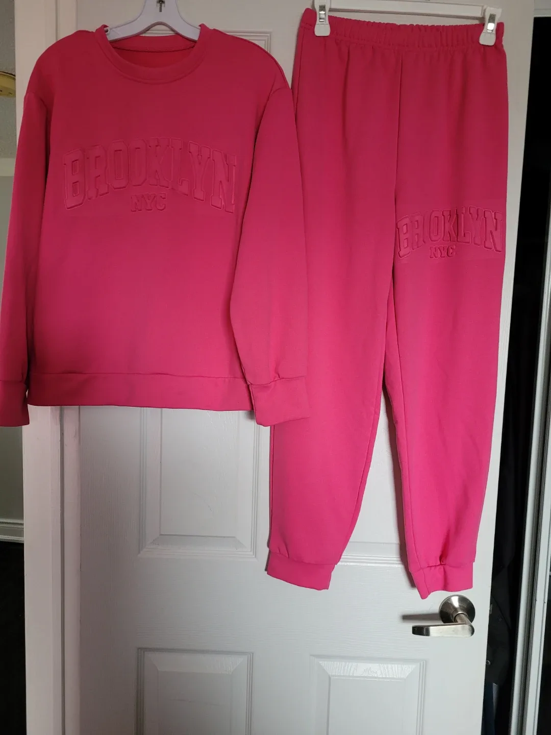 Pink Brooklyn NYC Sweat Suit Girls size 12 to 14 thumbnail