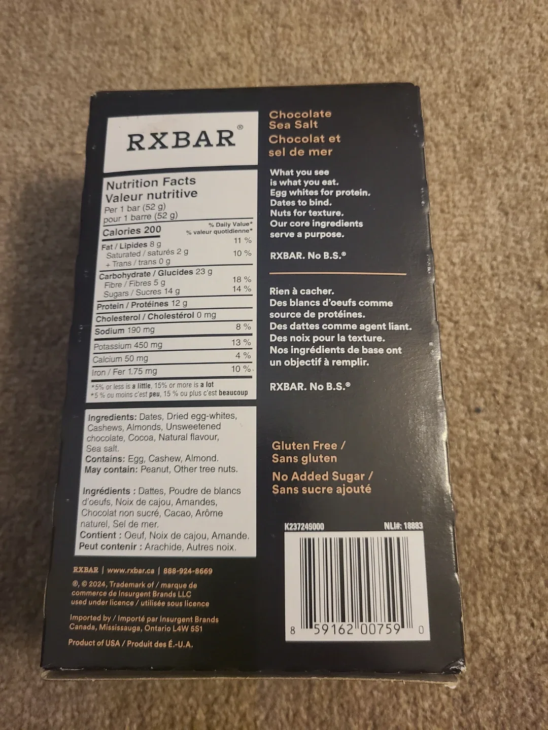 RXBAR Chocolate Sea Salt (12 bars) image indicator(2)