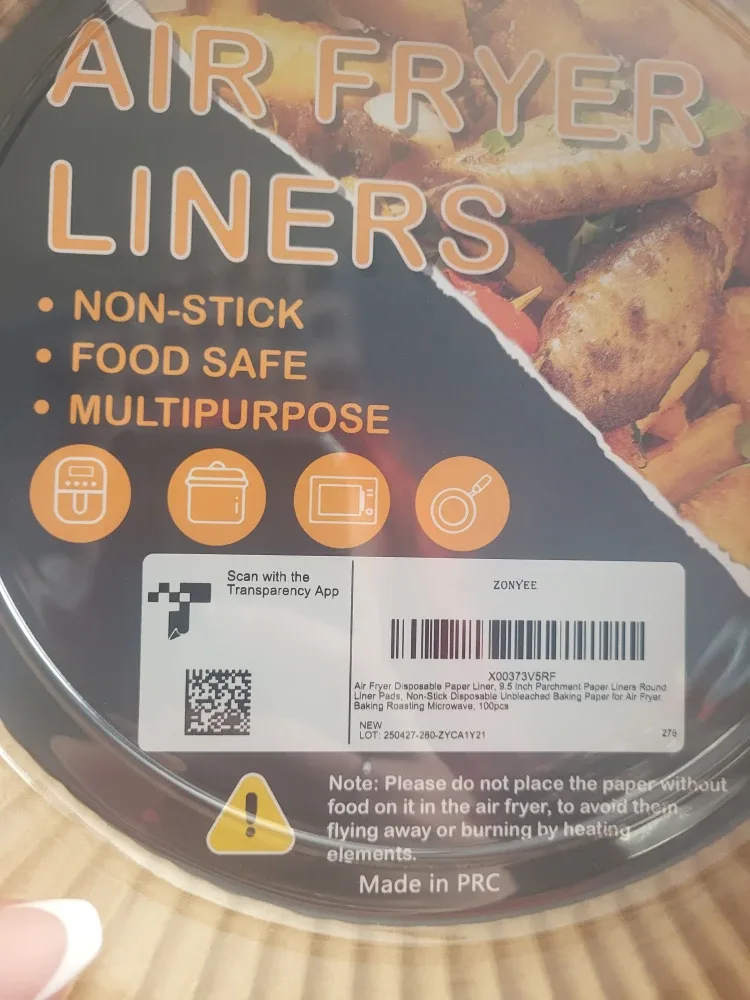 Zonyee Air Fryer Liners - Round, 100pcs - NEW image indicator(2)