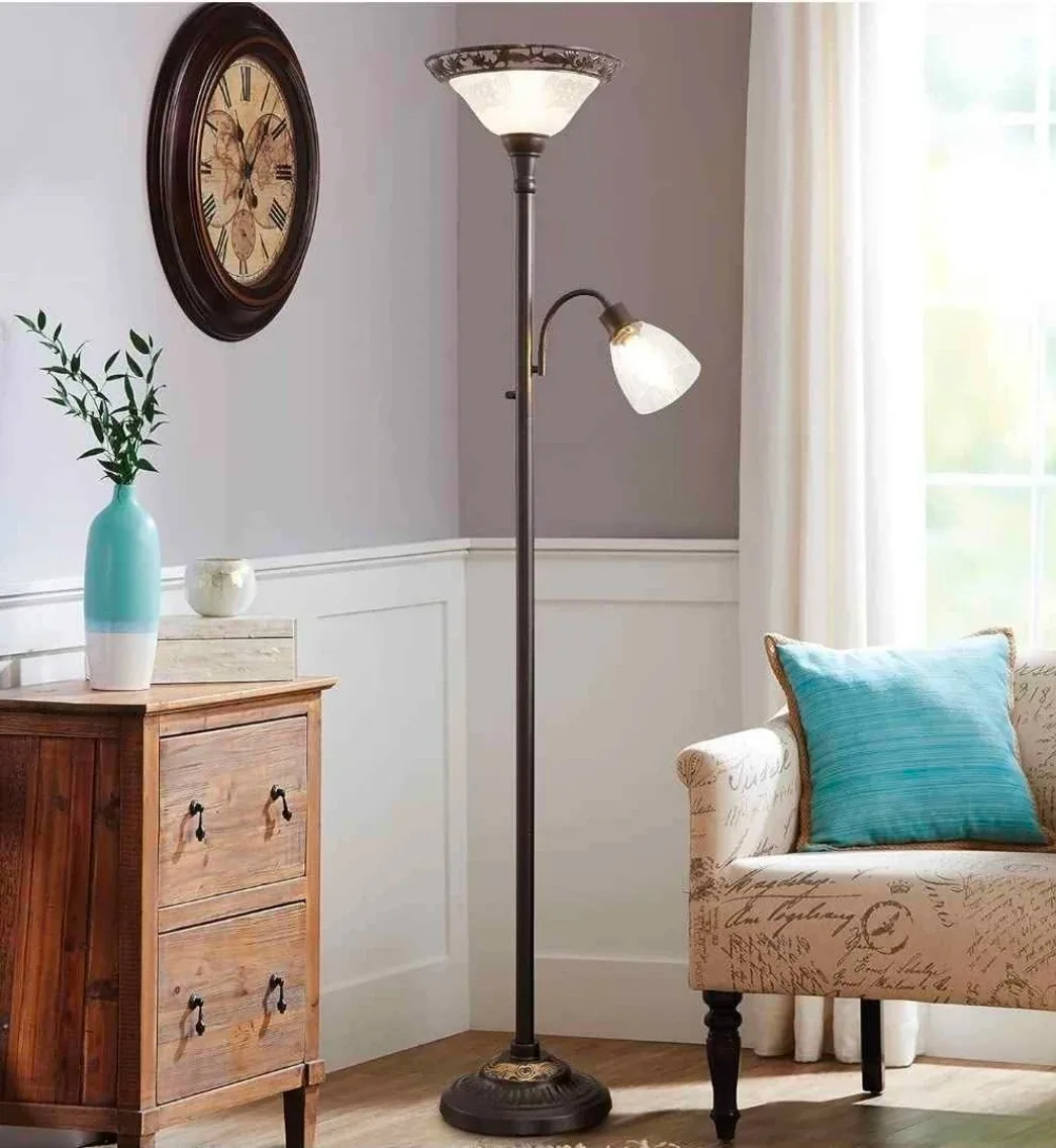Tiffany Style Floor Lamp with Reading Light