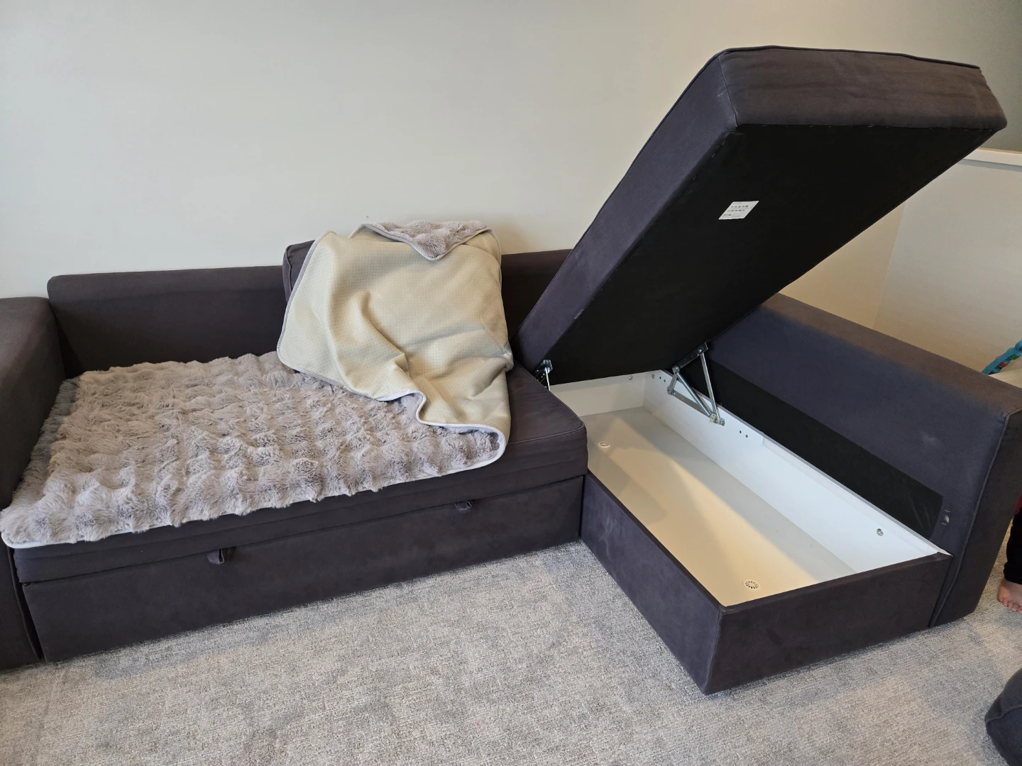 Ikea Grey Sectional Sofa bed with Storage - photo 5