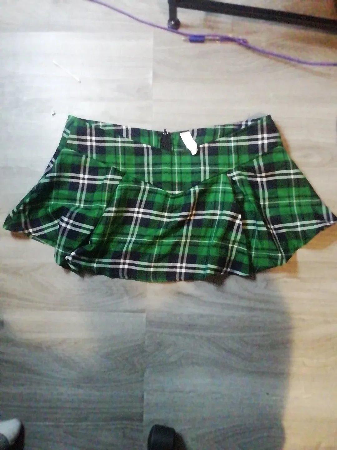 Green Plaid Mini high Skirt image indicator(2)