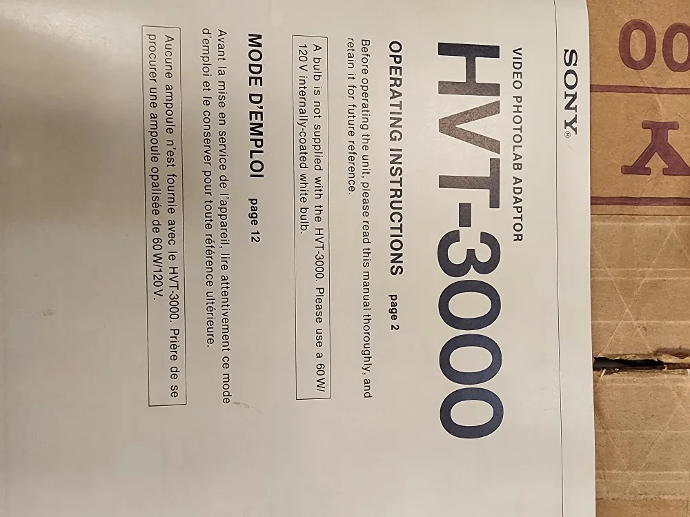 Sony HVT-3000 Video Photolab Adaptor image indicator(2)