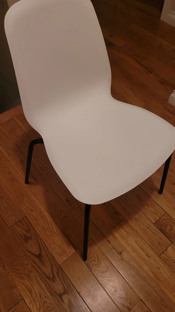 2 x IKEA White Chairs with Black Legs - photo 2