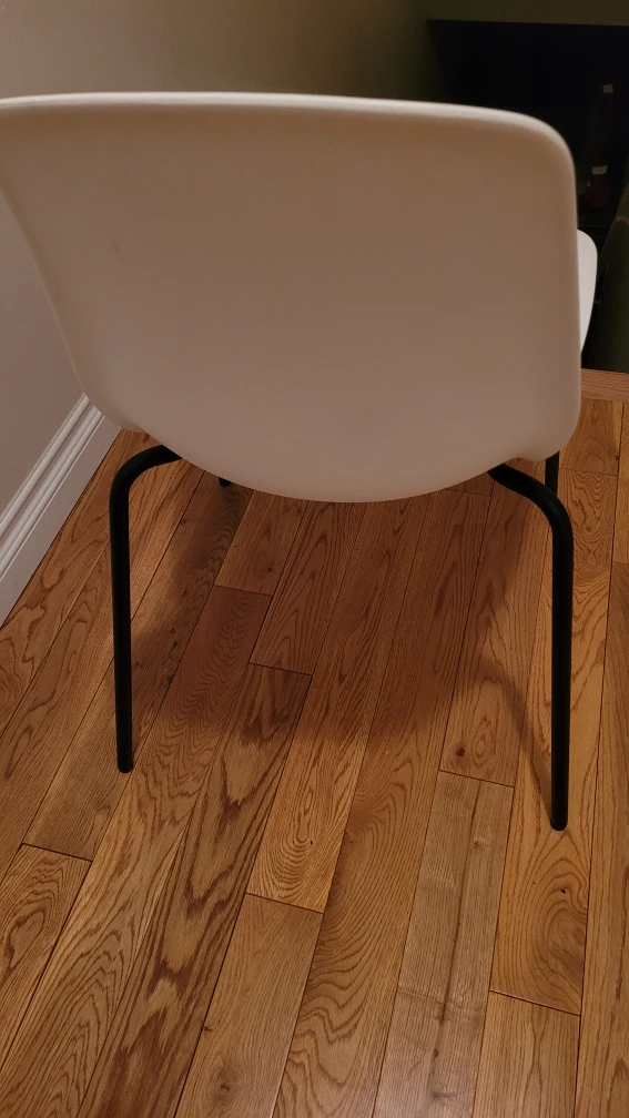 2 x IKEA White Chairs with Black Legs - photo 3