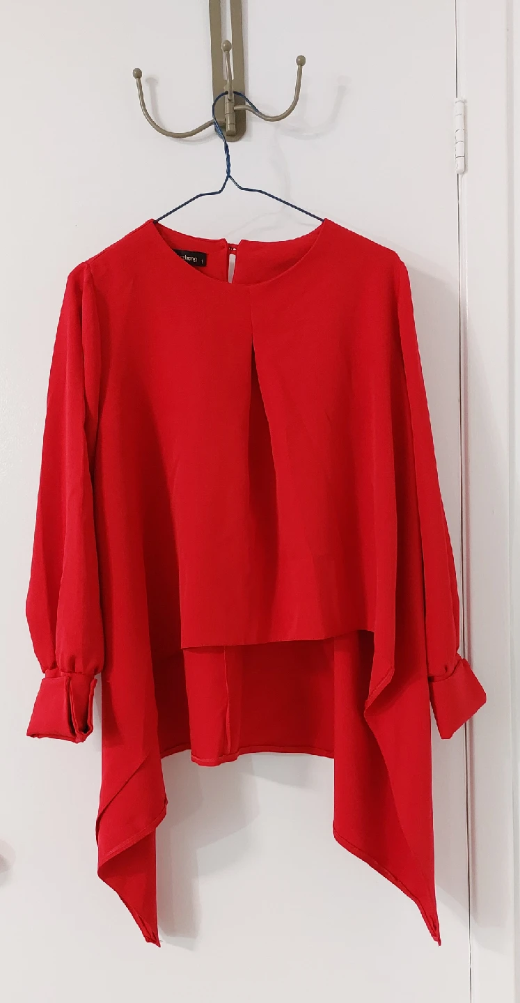 Red Long Sleeve Blouse
