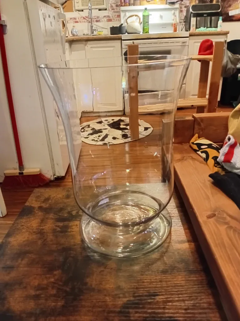 Large Clear Glass Vase - 13" Height