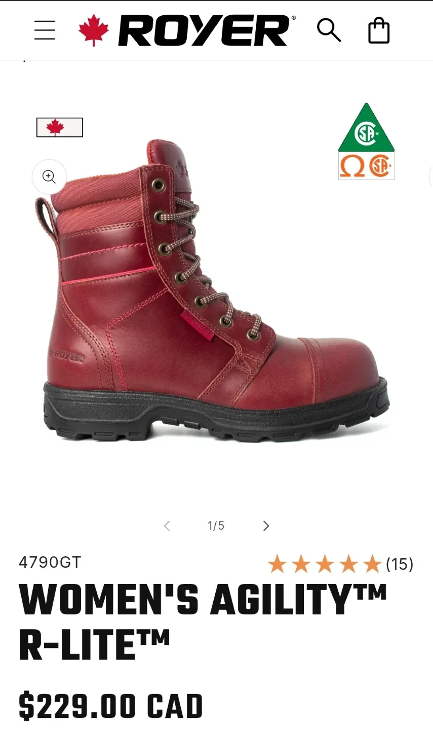 (Size-5) Royer Women's Agility R-Lite Work Boots image indicator(5)