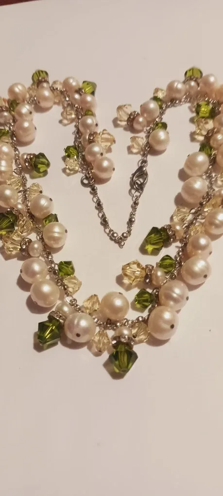 Genuine Freshwater Pearl & Peridot Gemstone Necklace