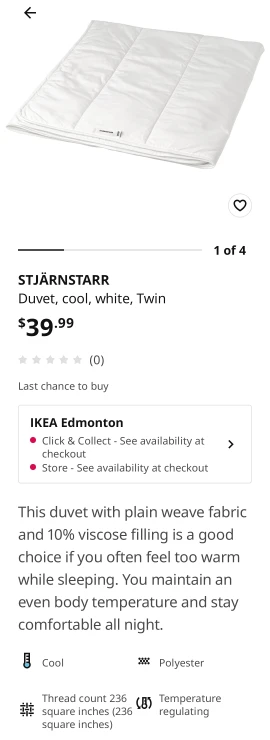 IKEA STJÄRNSTARR Twin Duvet, Cool, White - photo 4