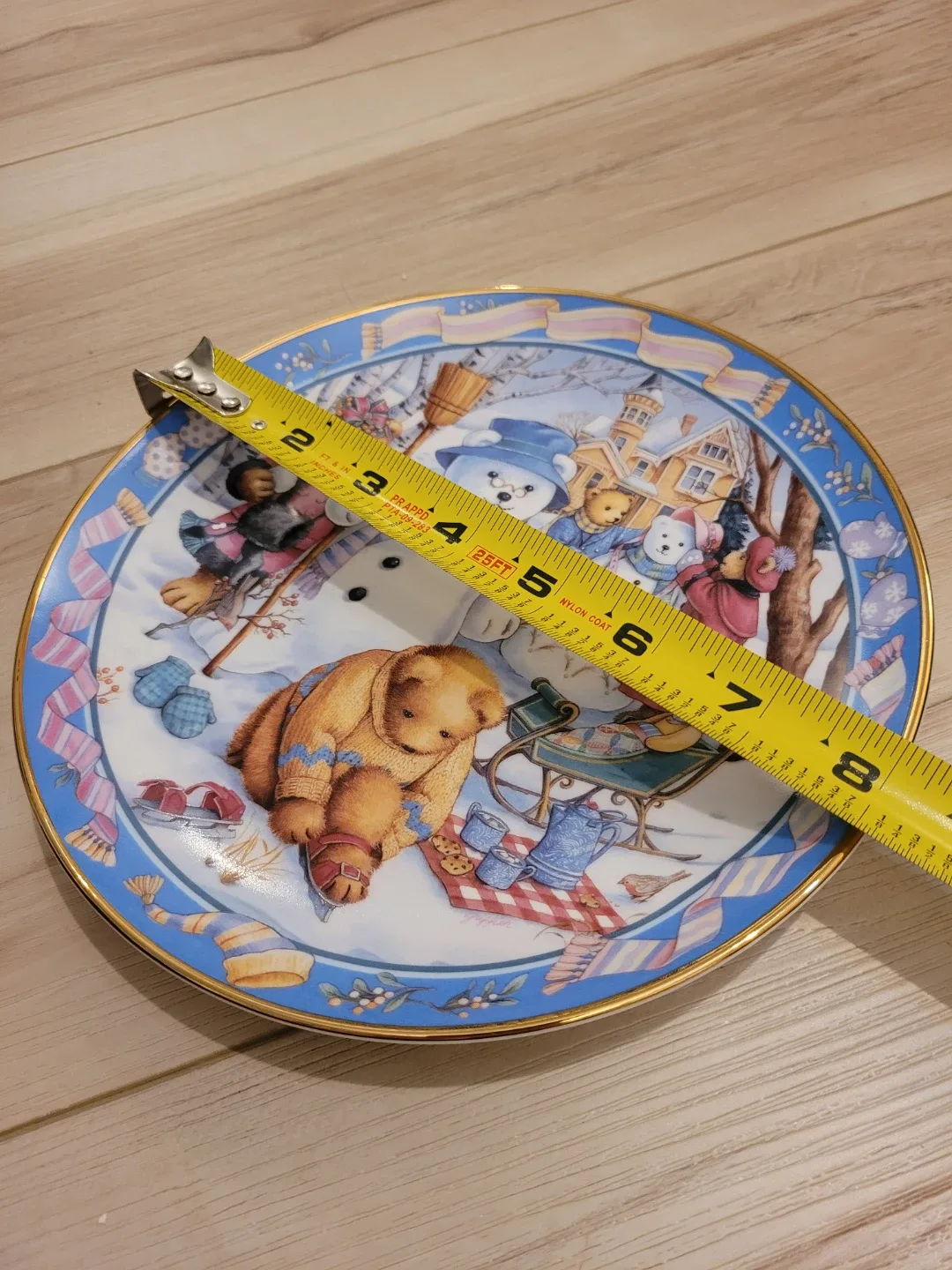 Collectible Plate with Bear Winter Scene 8" image indicator(10)