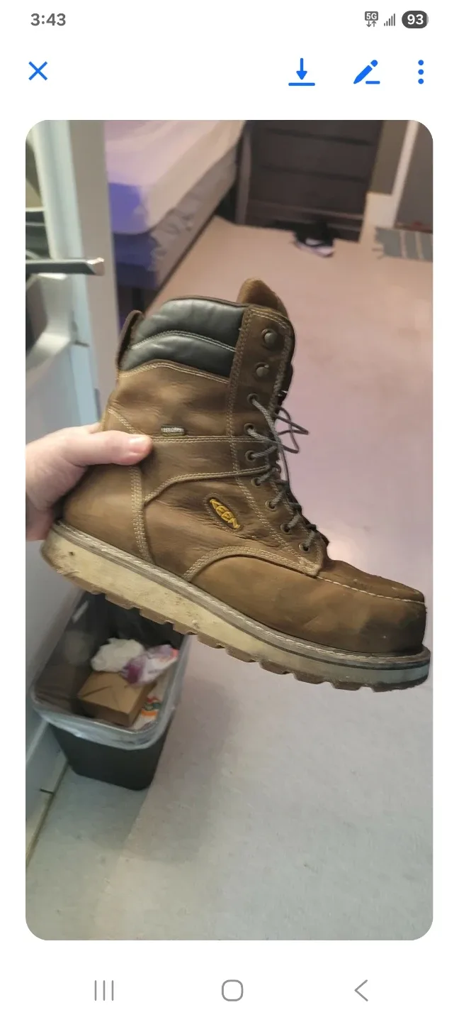 Keen Utility Brown Leather Work Boots - Size 11