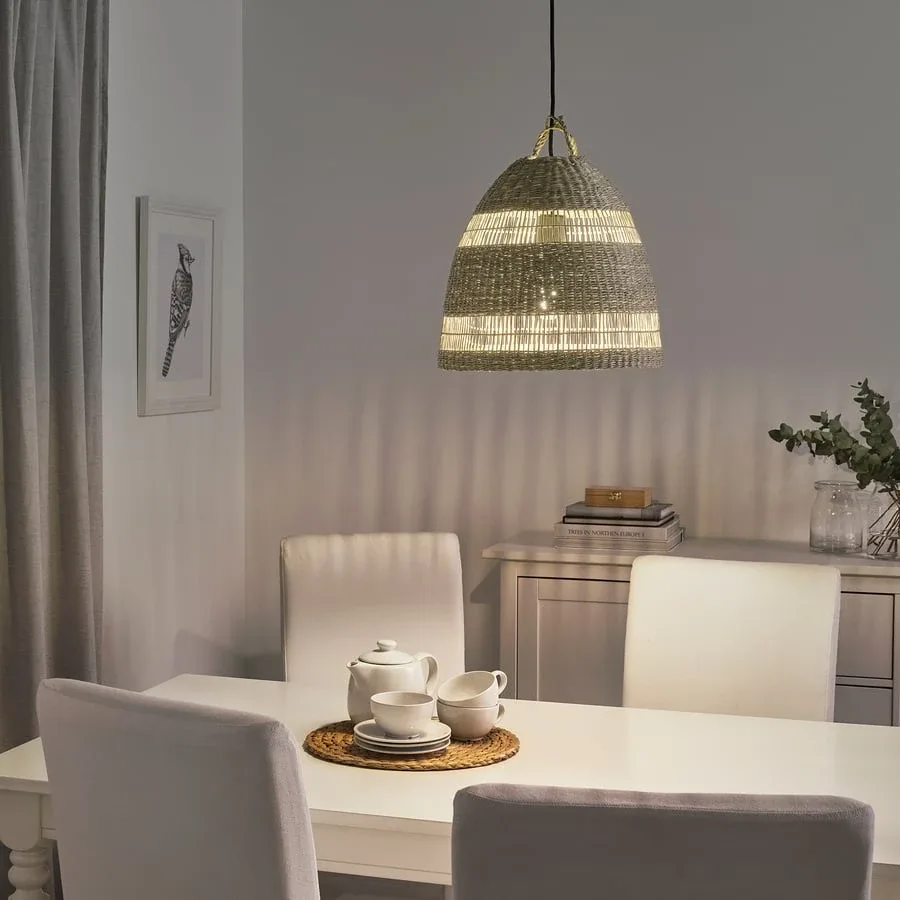 Ikea Torared seagrass lampshade with optional cord for bulb