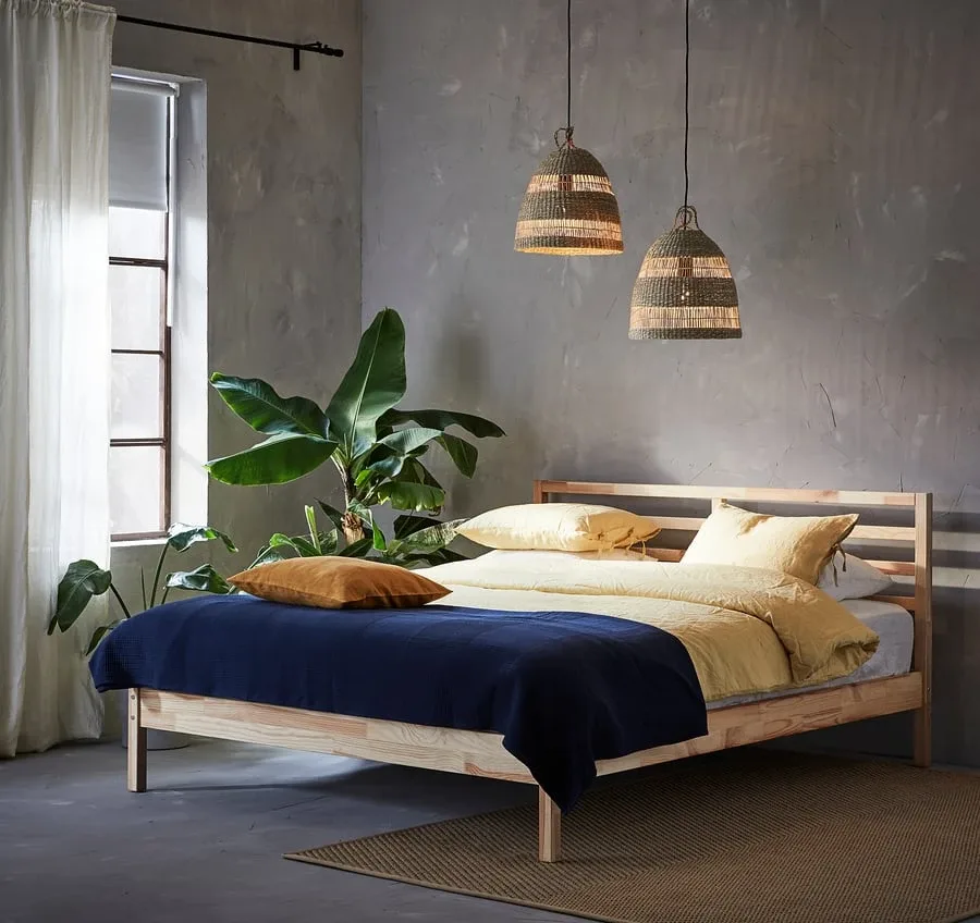 Ikea Torared seagrass lampshade with optional cord for bulb image indicator(3)