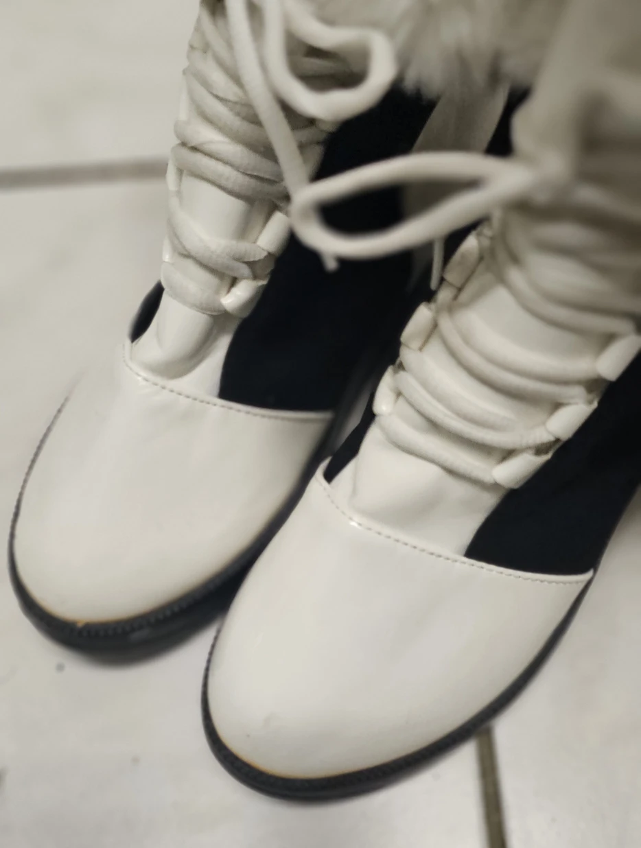 White & Black Winter Boots - Size 7 - photo 3