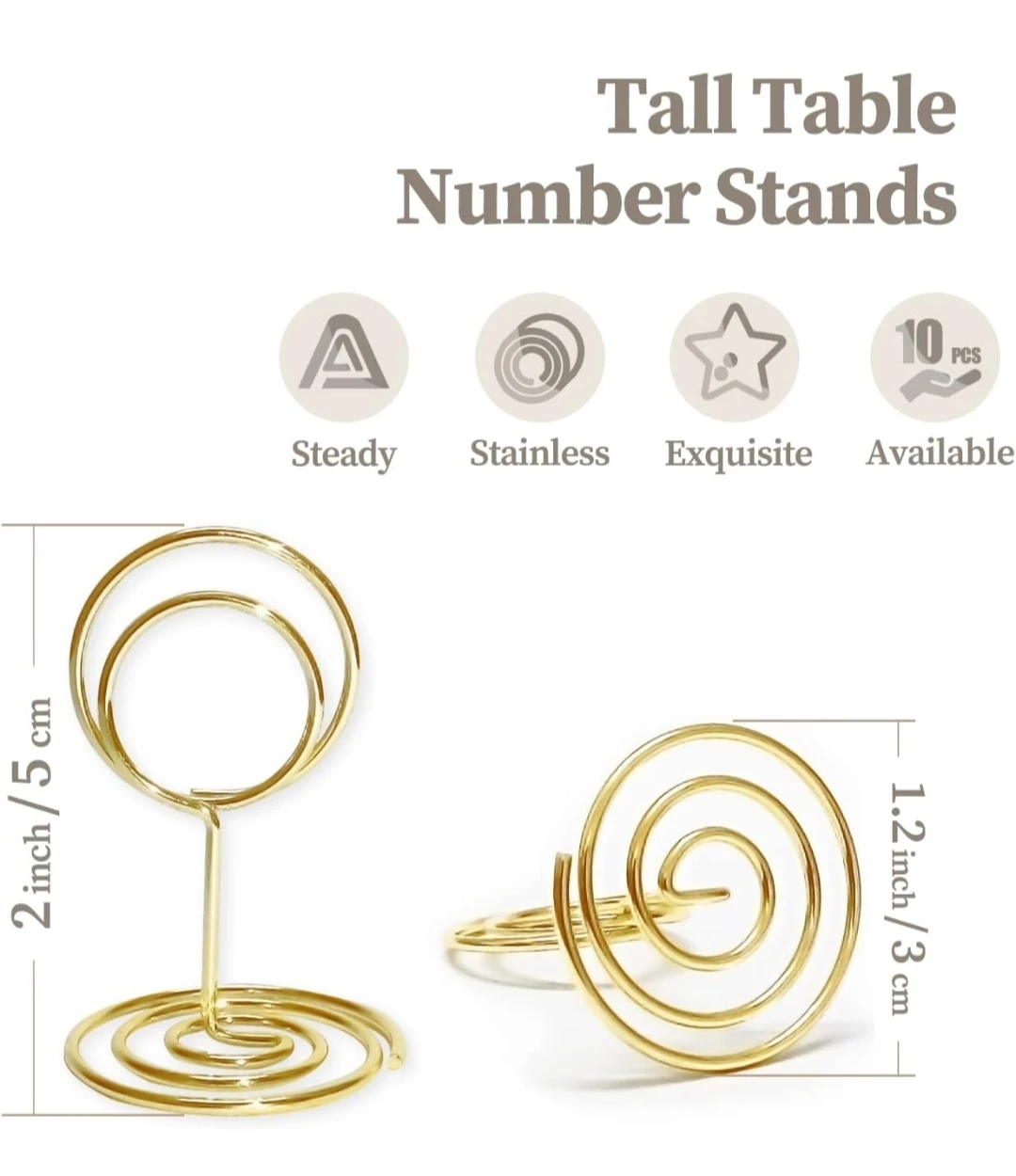 Table Number Holders - Gold (20pcs) - photo 2