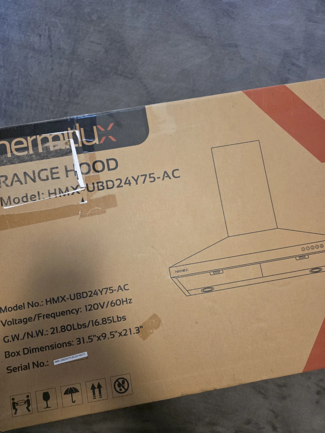 Hermitlux 30 inch Built-in/Insert Range Hood (Charcoal)
