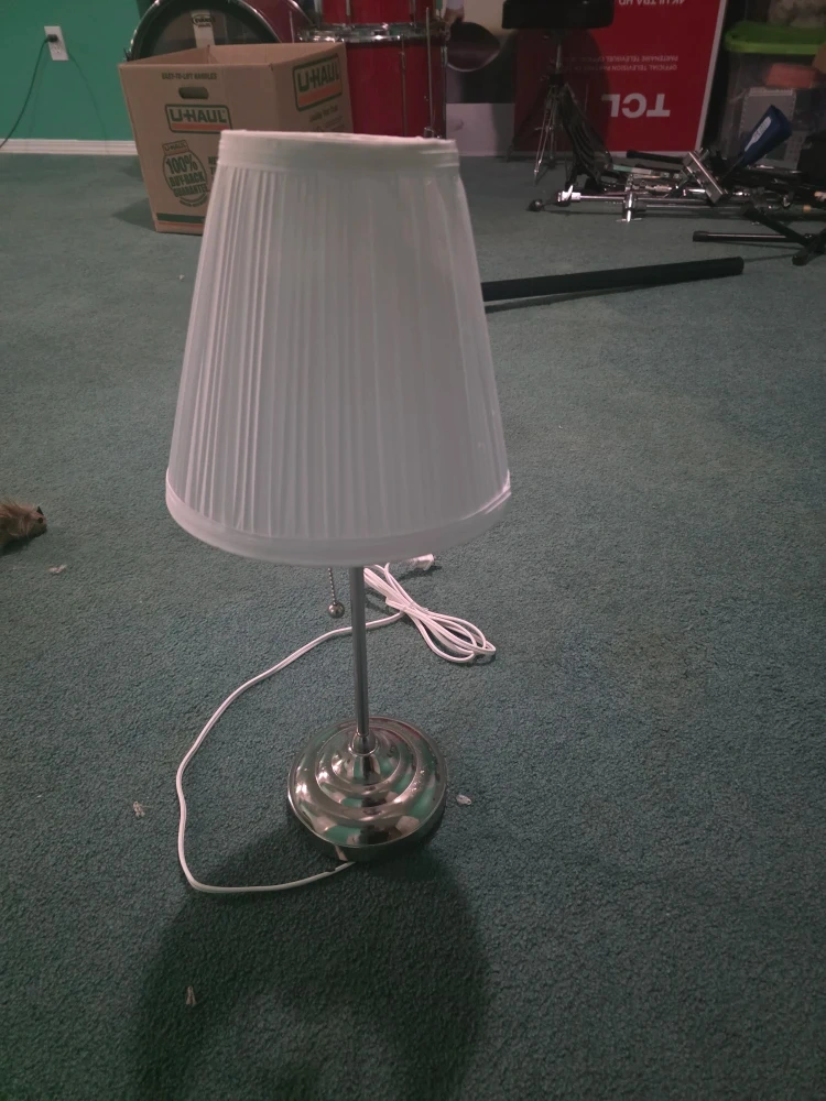 White Pleated Shade Table Lamp