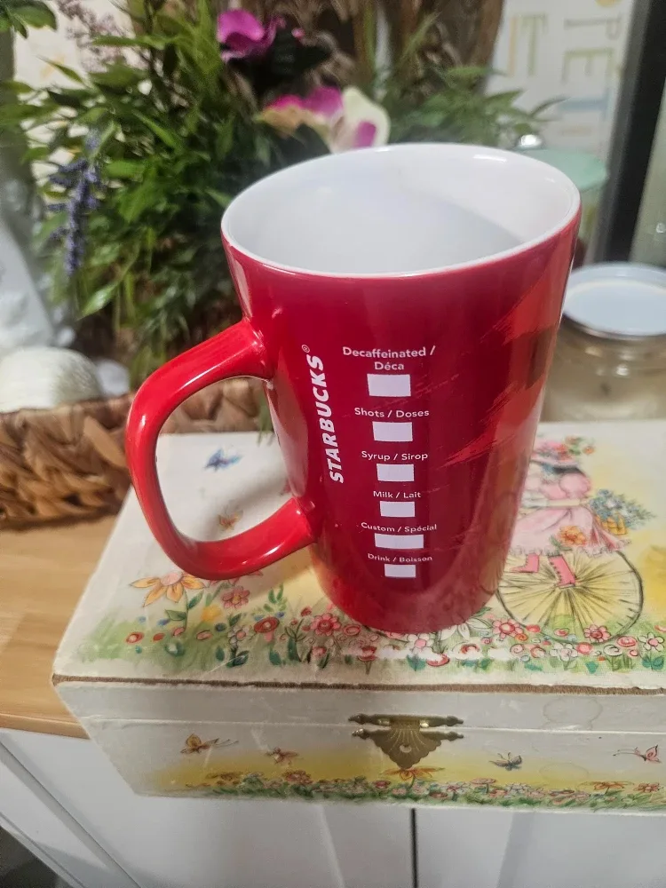 X- MAS Starbuck red coffee/ tea  tall mug 12 oz image indicator(2)