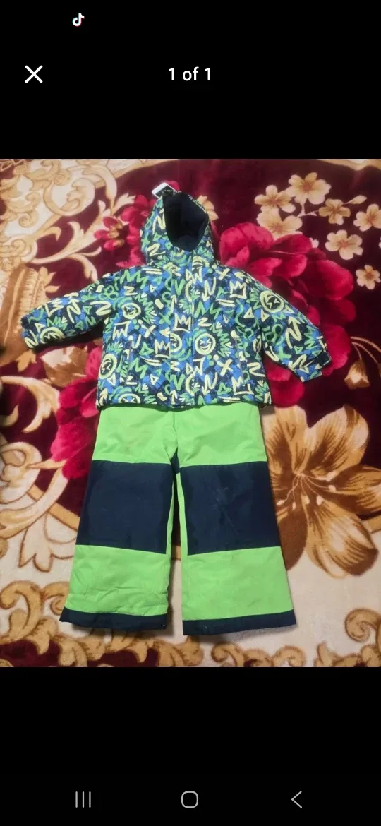 Kids' Snowsuit - Green & Blue