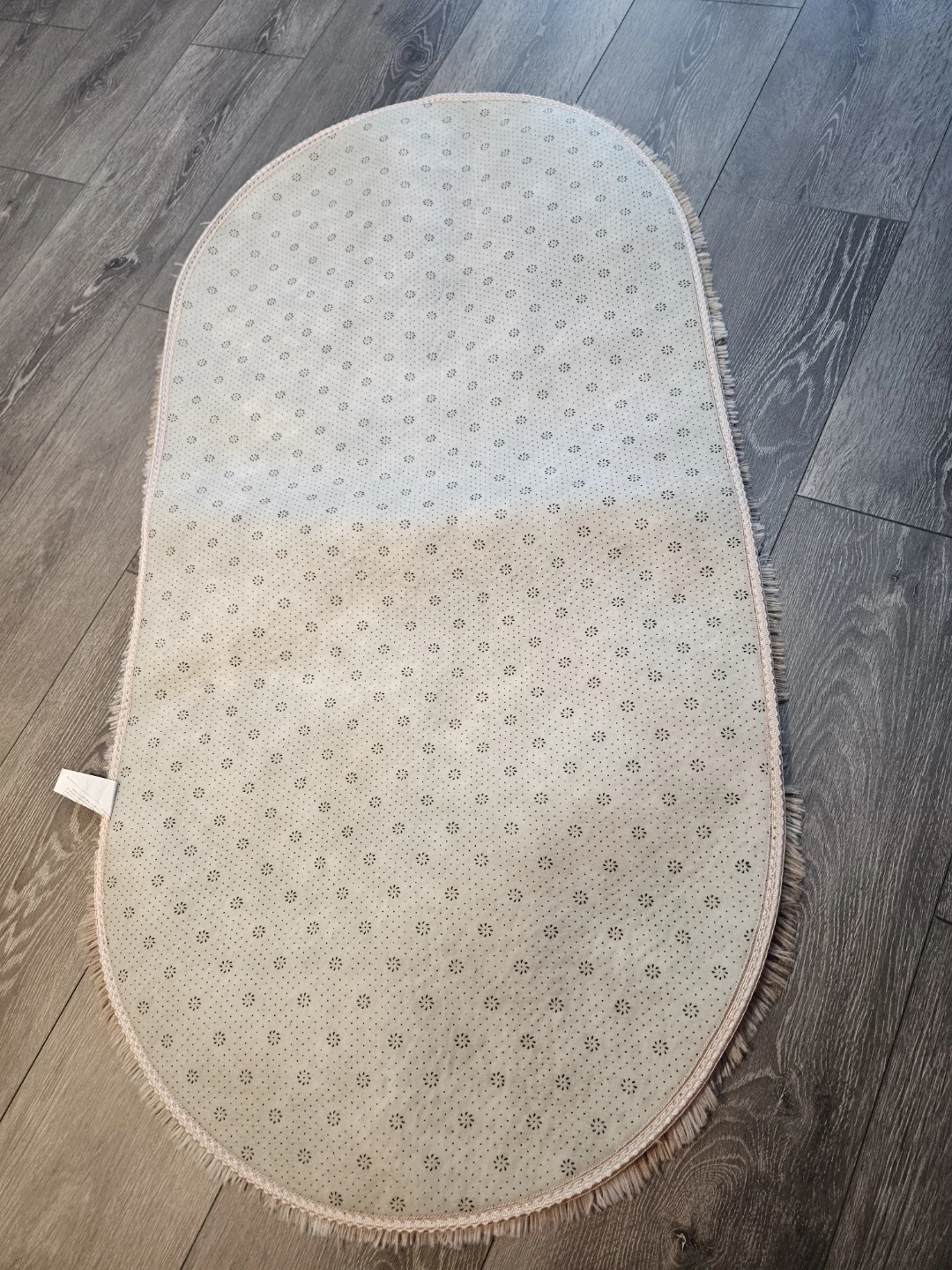 Fluffy Oval Mat - Beige/Brown - photo 2
