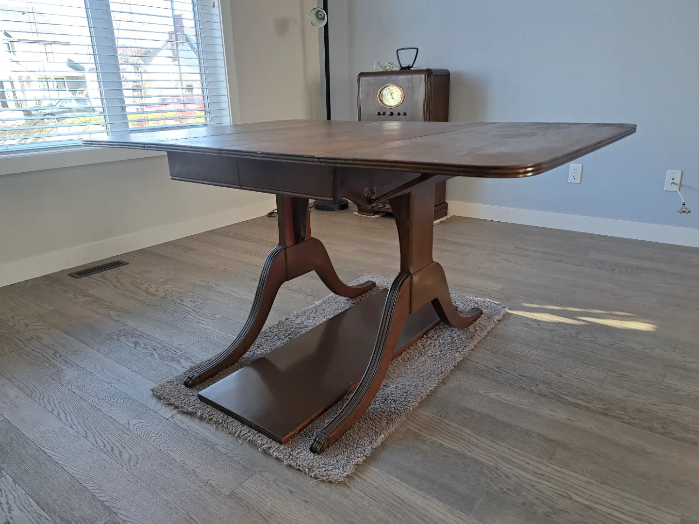 Vintage Antique Brown Drop Leaf Dining Table image indicator(6)