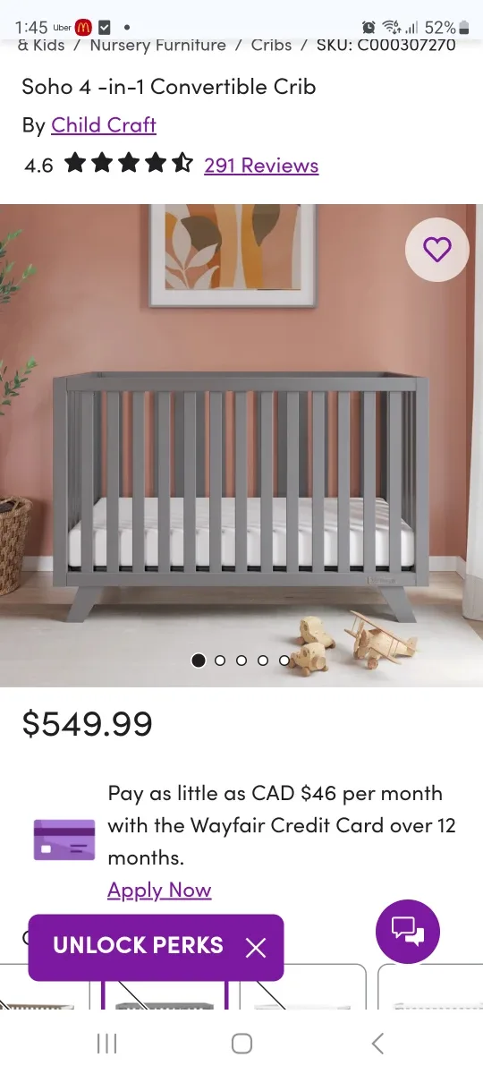 Child Craft Soho 4-in-1 Convertible Crib