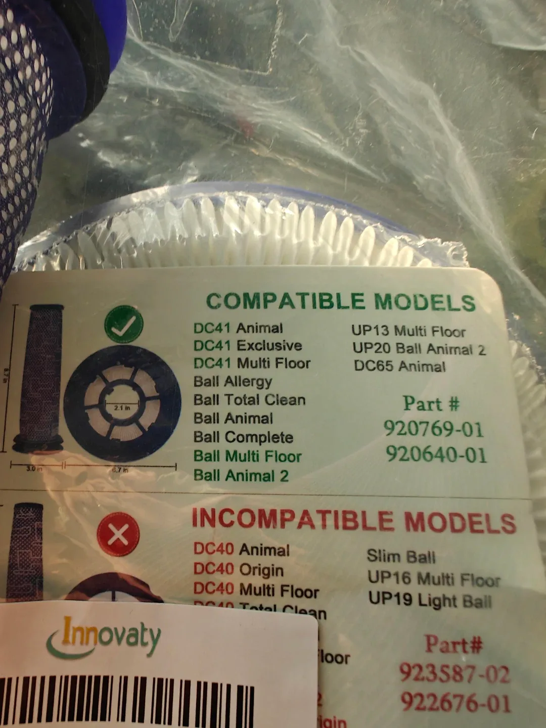 Innovaty Vacuum Filter for Dyson DC41 - New image indicator(2)