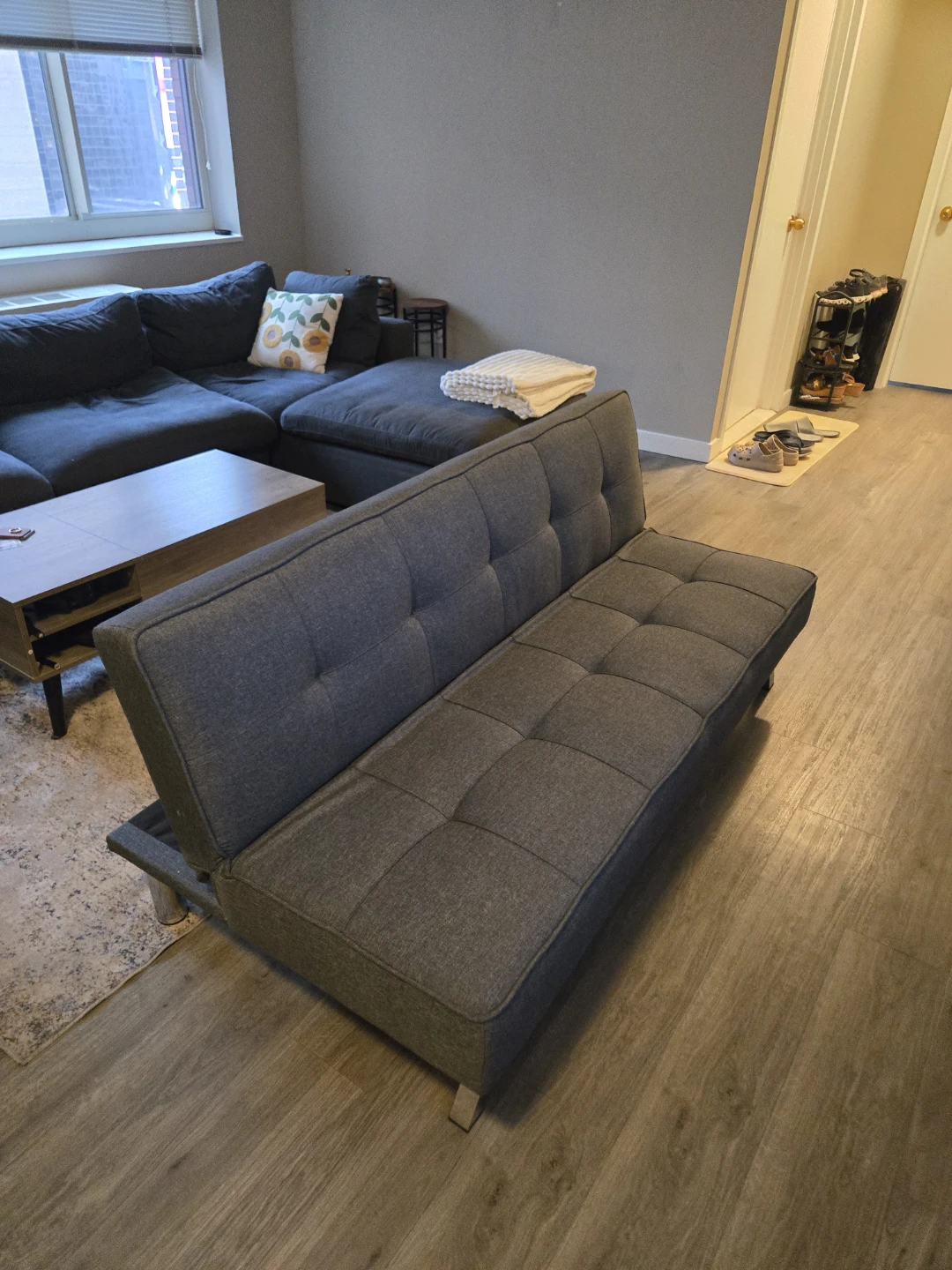 Gray Futon Sofa Bed - photo 2