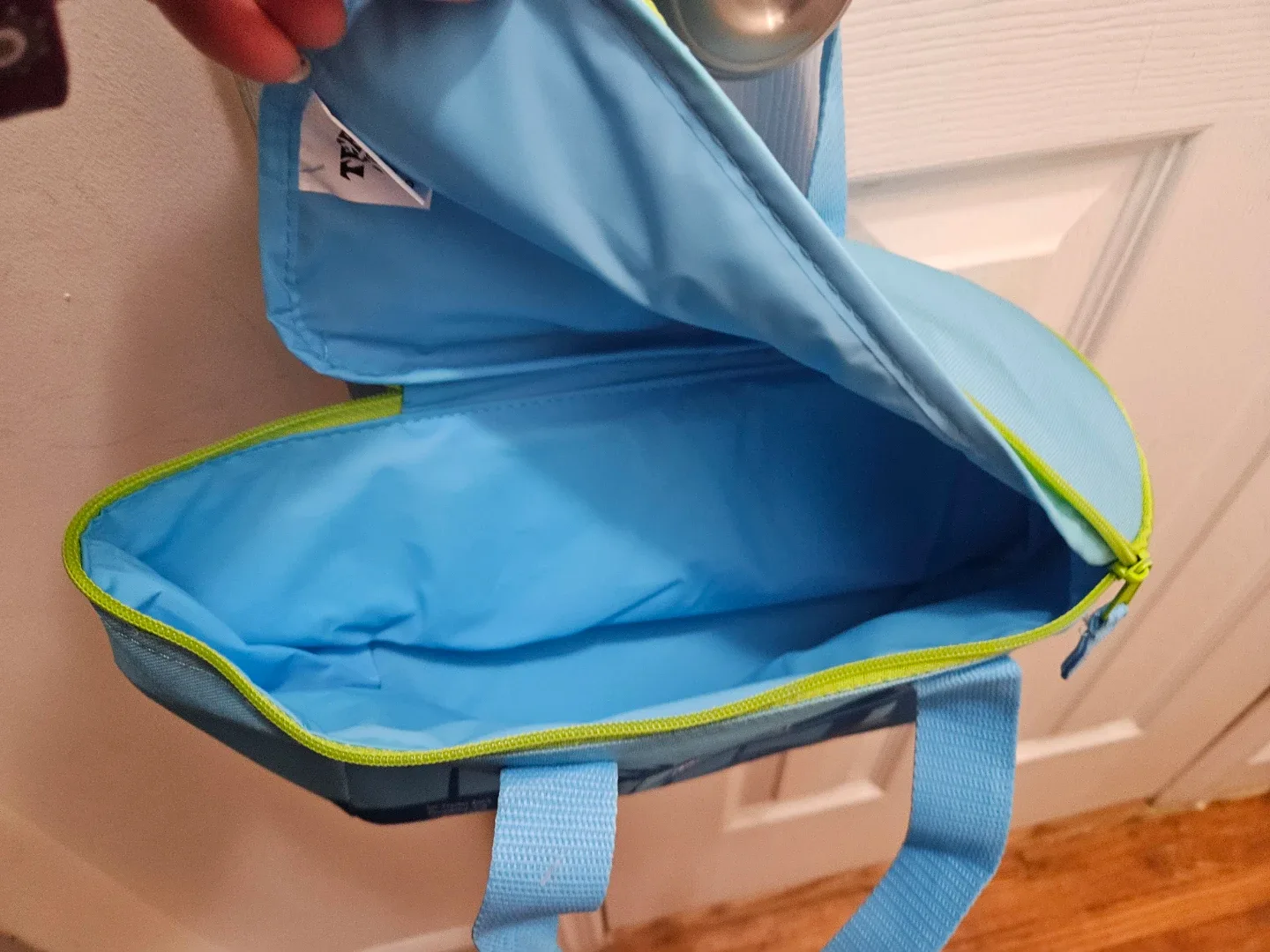 Trader Joe's mini blue insulated cooler bag. image indicator(2)