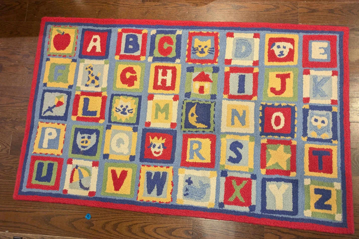 Pottery Barn Kids Multi Colors My Alphabet Wool Area Rug