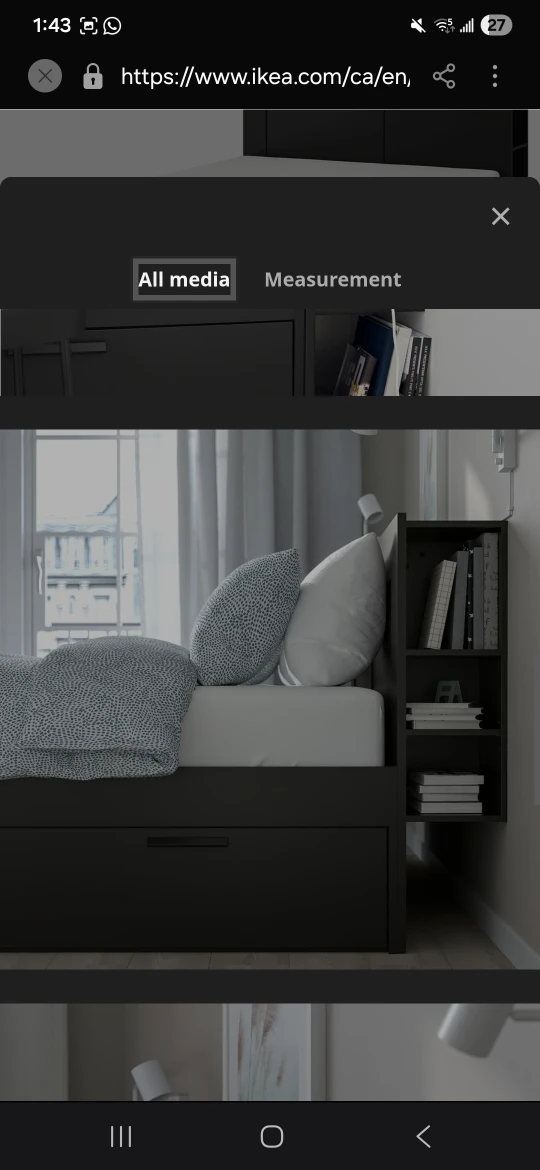 IKEA Brimnes Bed Frame with Storage - Queen Size