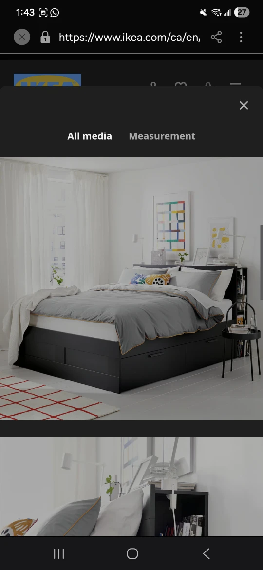 IKEA Brimnes Bed Frame with Storage - Queen Size - photo 2