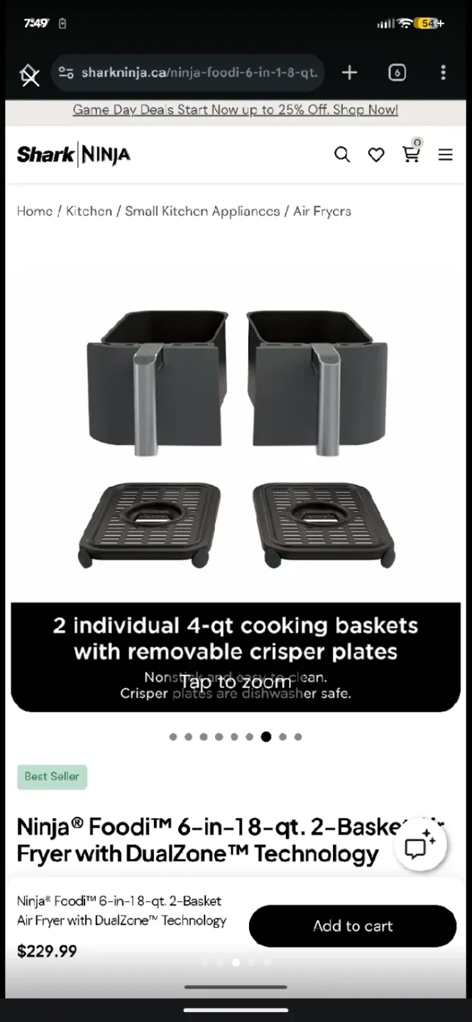 Ninja Foodi 6-in-1 18-qt. 2-Basket Air Fryer image indicator(3)