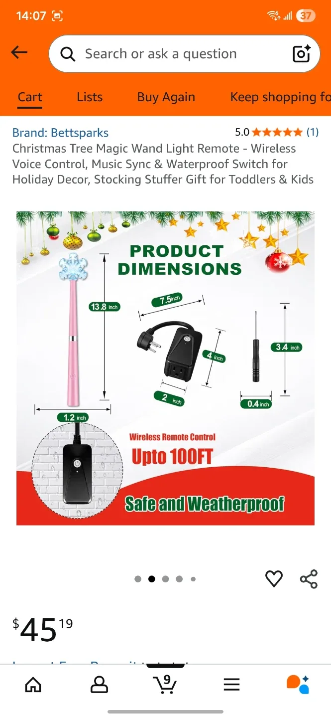 Christmas Tree Magic Wand Light Remote - NEW image indicator(5)