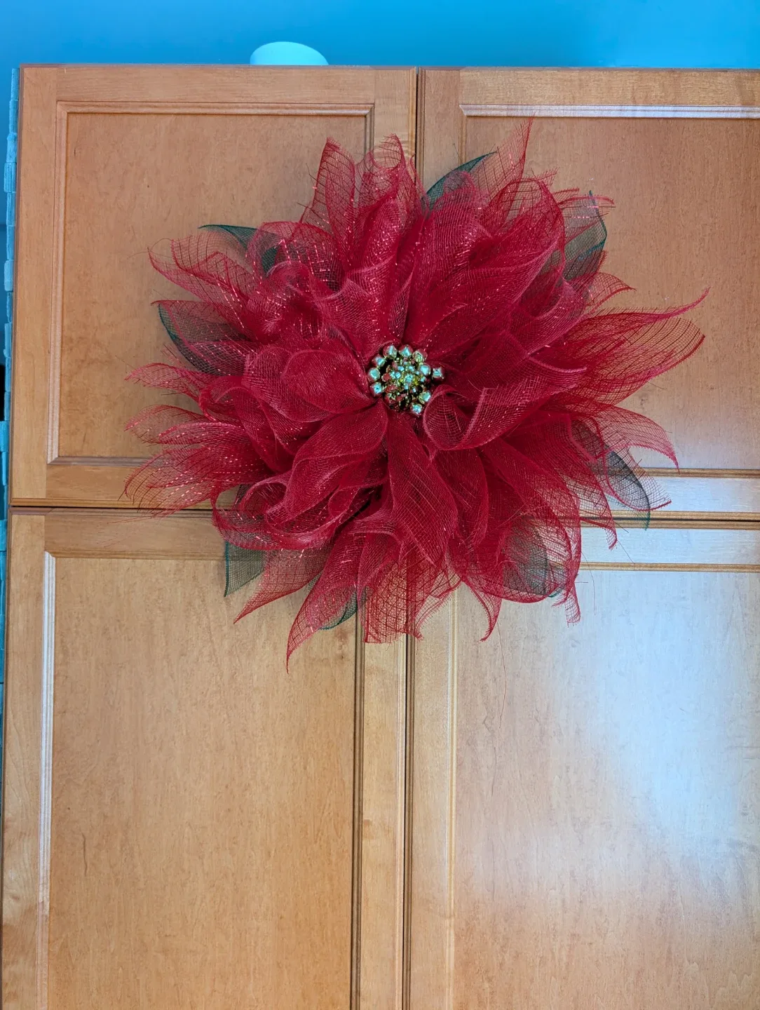 Red Poinsettia Wreath