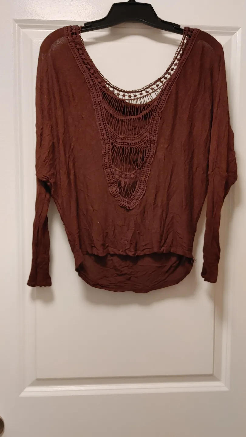 Brown Crochet Back Top size medium image indicator(3)
