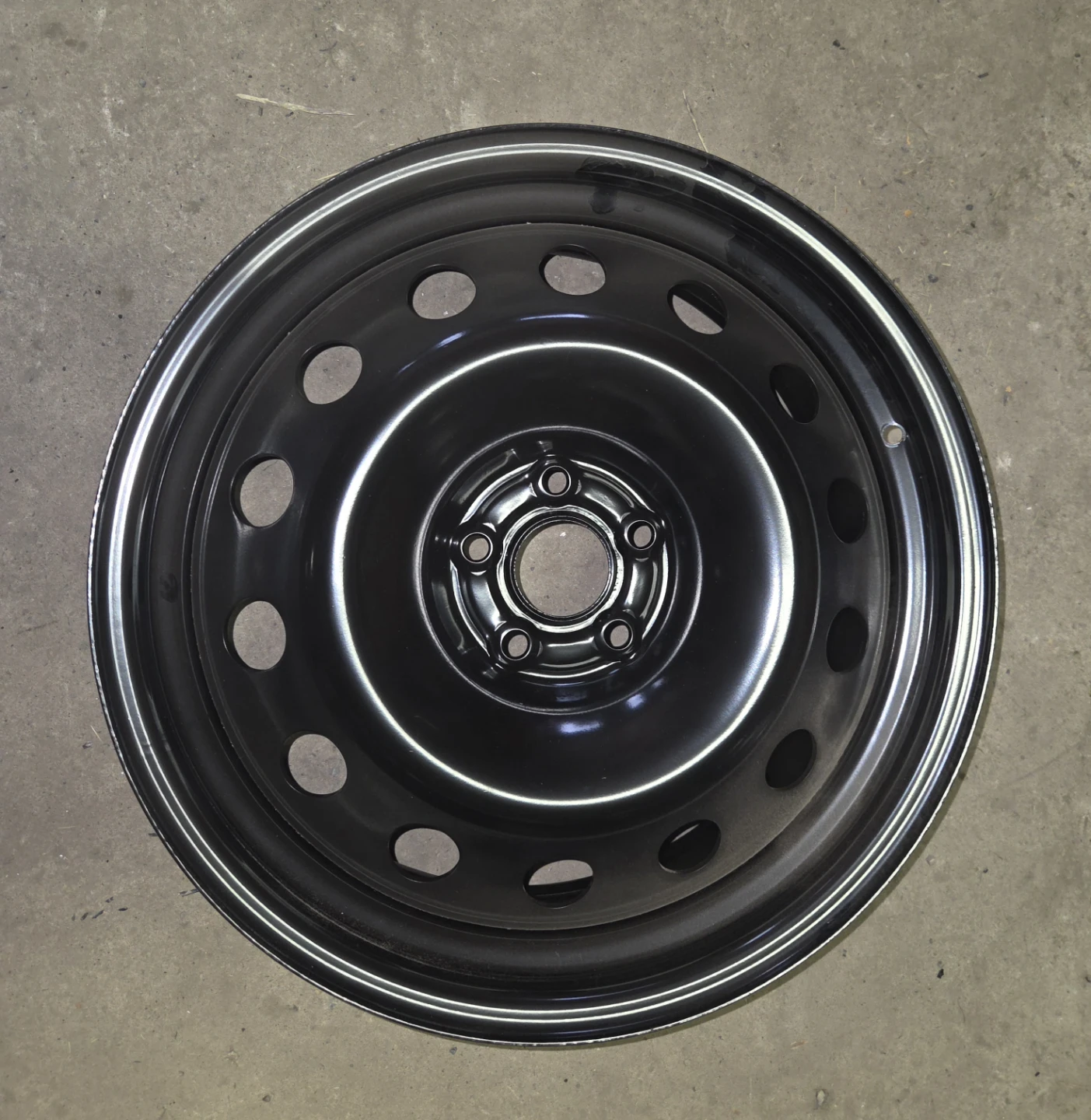 Set of 4 black steel wheels 18 inch.