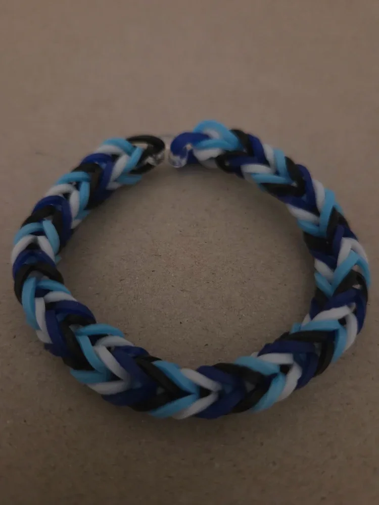 Handmade Blue Rubber Band Bracelet