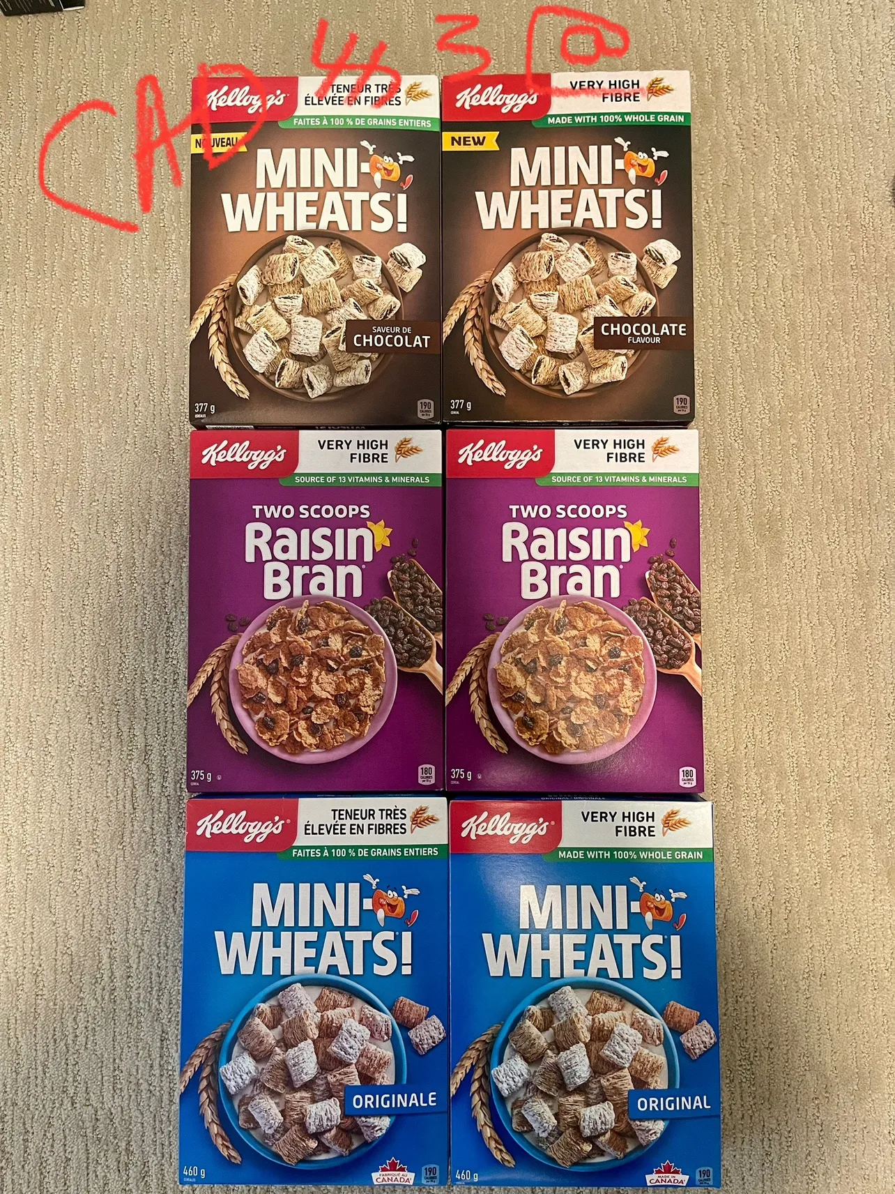 Kellogg's Mini Wheats & Raisin Bran Cereal