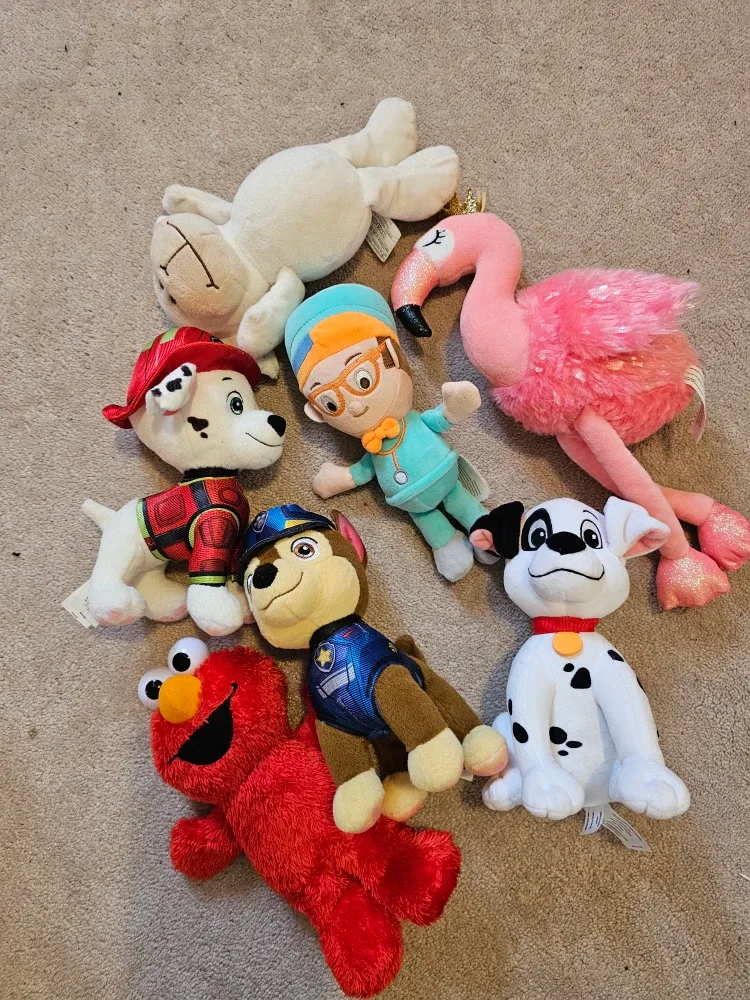 Assorted Plush Toys - Paw Patrol, Elmo, & More!