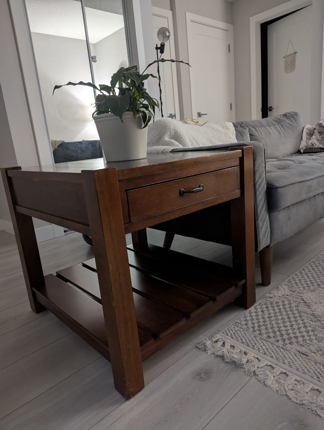 Wood End Table with Drawer (soft close mechanism)