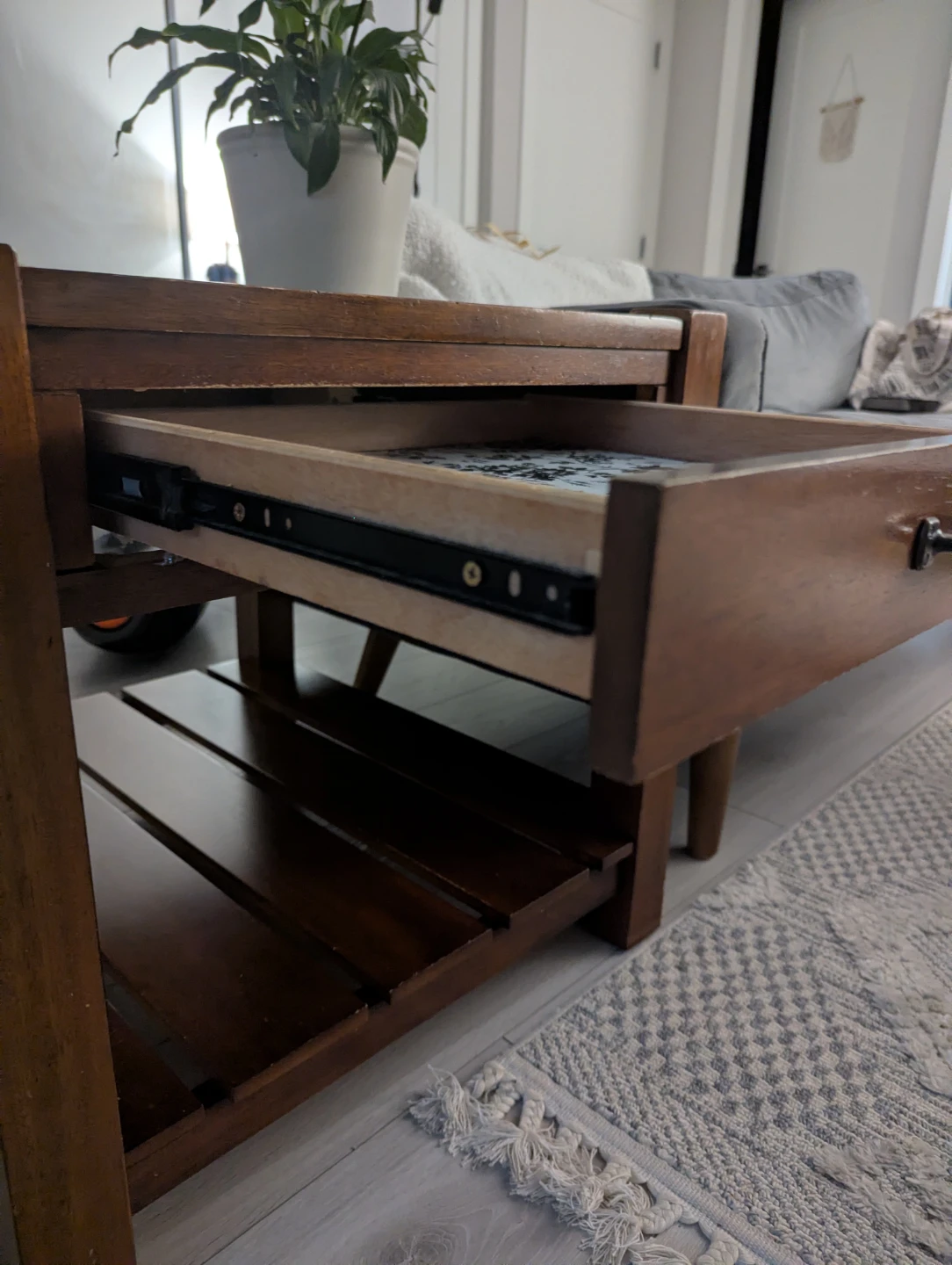 Wood End Table with Drawer (soft close mechanism) - photo 2