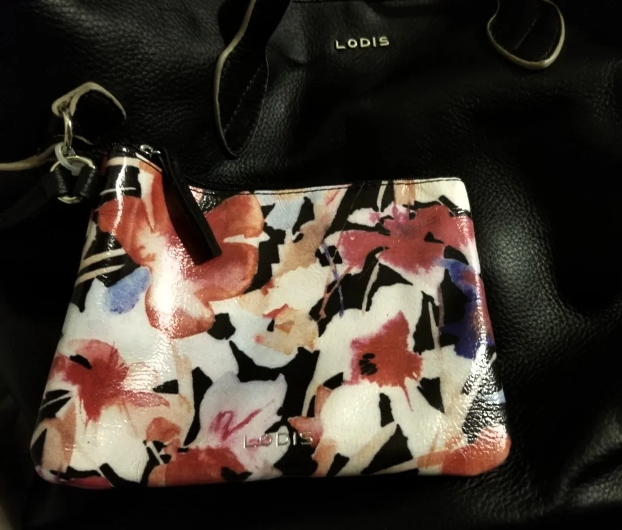 NWOT Lodis Bliss Black Pebbled Leather Large Tote Bag image indicator(6)