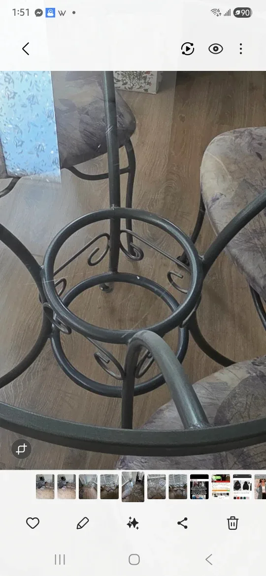 Glass Top Dining Table with 4 Chairs image indicator(2)