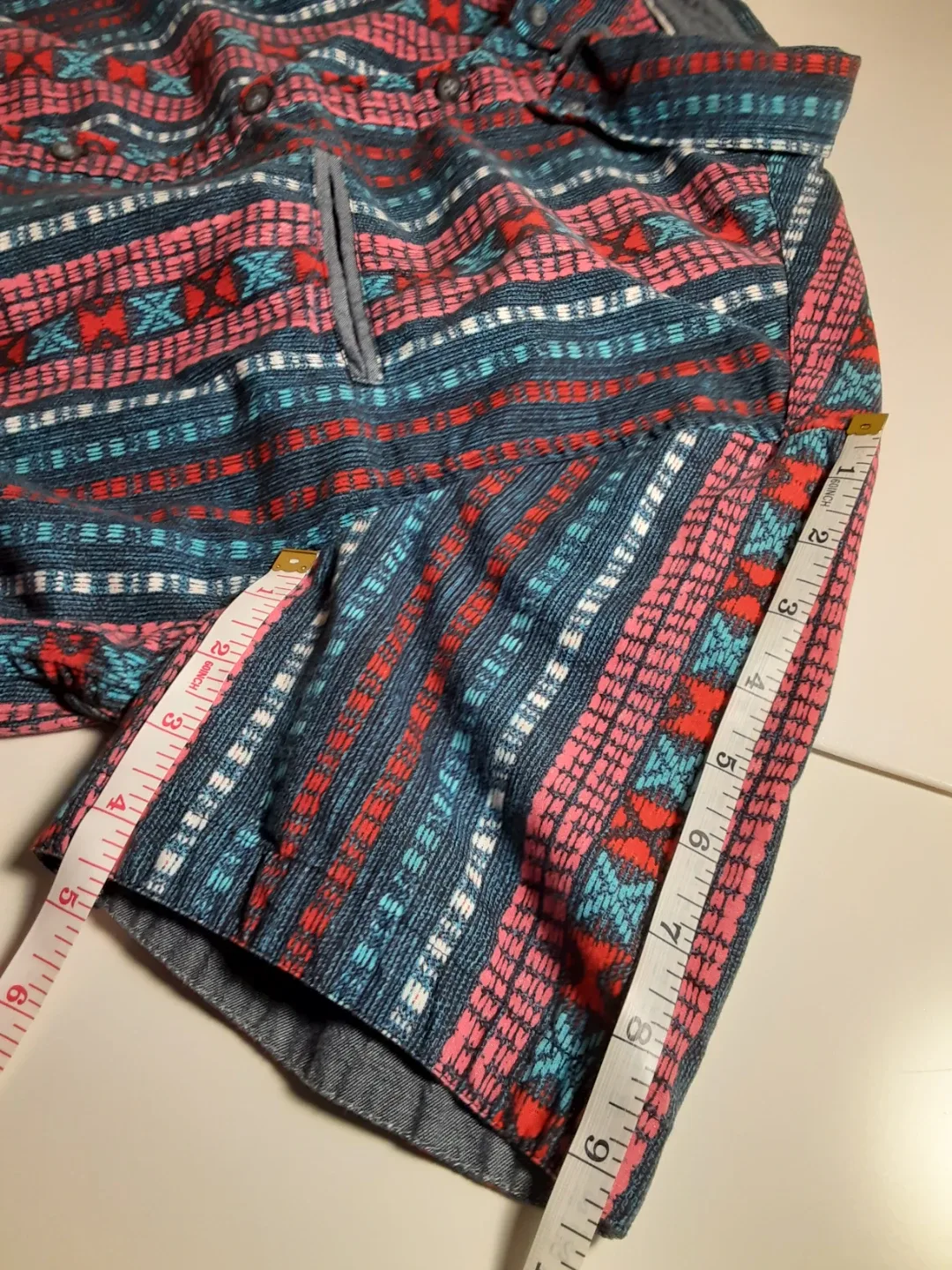 Zipcode - Short Sleeve Funky Patterned Button-Down Shirt | S: LG image indicator(7)