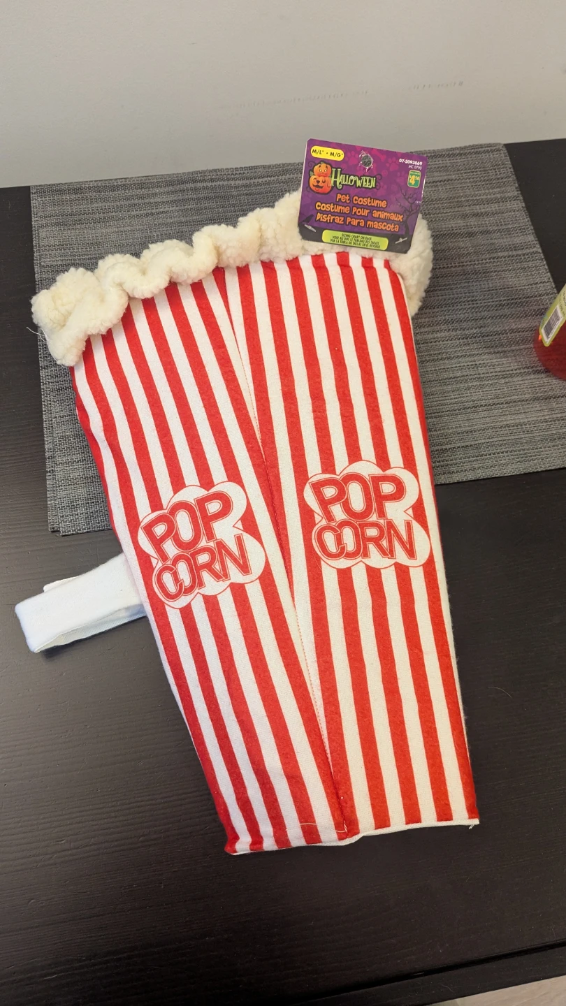 Halloween Pet Costume - Popcorn, Size M/L