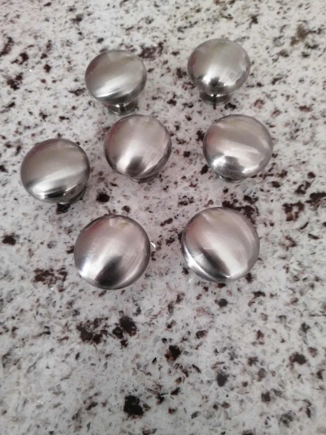 Set of 6 Silver Cabinet Knobs