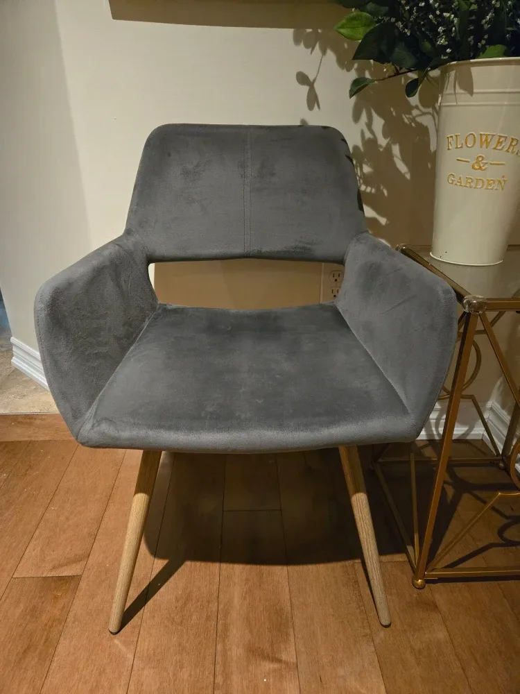 Grey Velvet Accent Chair image indicator(2)